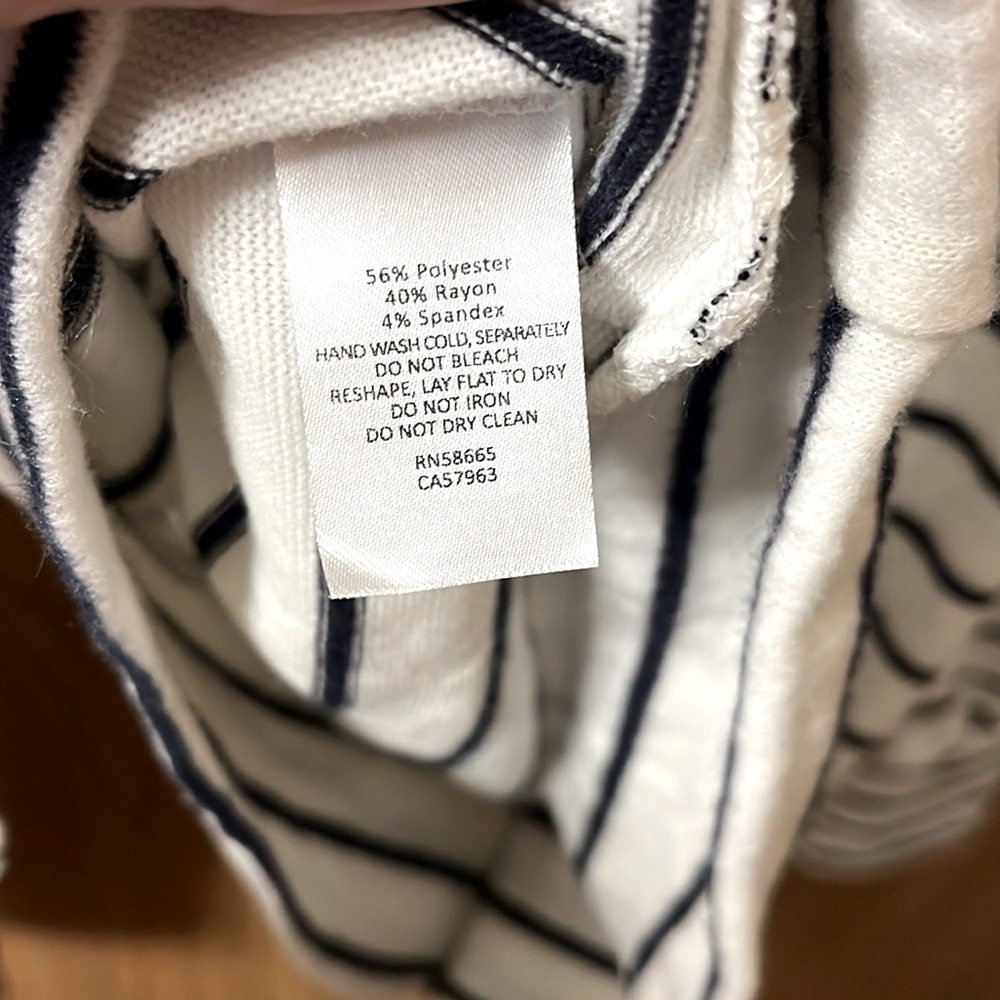 Caslon(r) Stripe Double-Layer Ruffle Shoulder Sweatshirt Top Bailey at Nordstrom - Picture 5 of 7